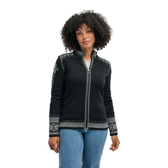 Dale of Norway Sz XS Black White 140th Anniversary Wool Cardigan Zip Up OS32-10